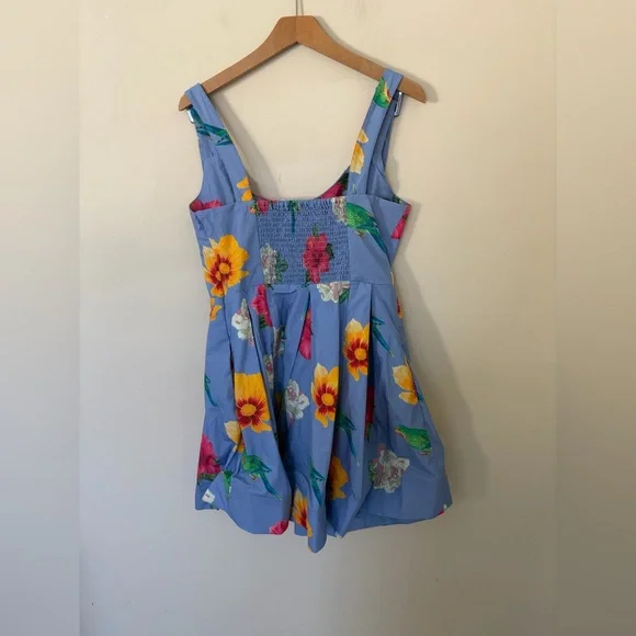 NWT $168 Anthropologie Maeve Scoop-Neck Printed Cotton Mini Dress M - Picture 6 of 10